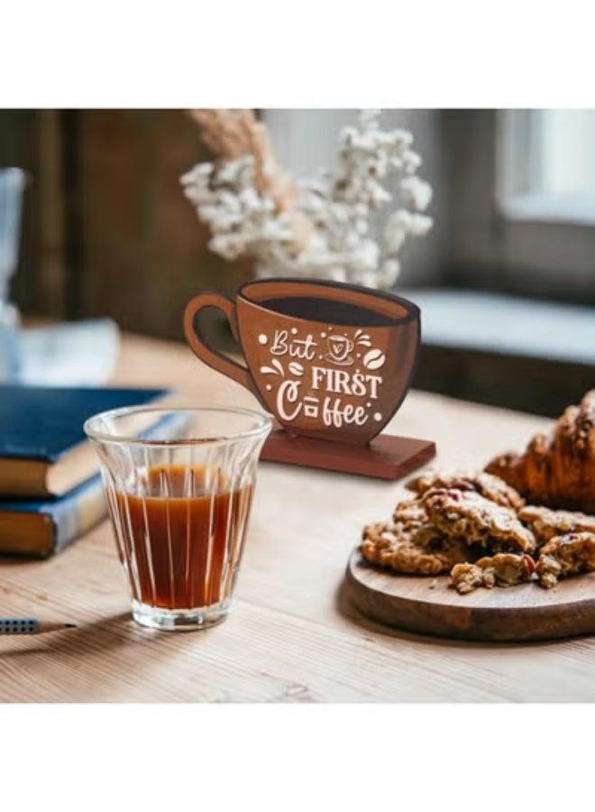 fantasize Coffee Bar Decor Sign, Farmhouse Wood Set for Coffee Stations, Rustic Table Centerpiece, Kitchen Tiered Tray, Home Decor, 5Pcs - Image 2